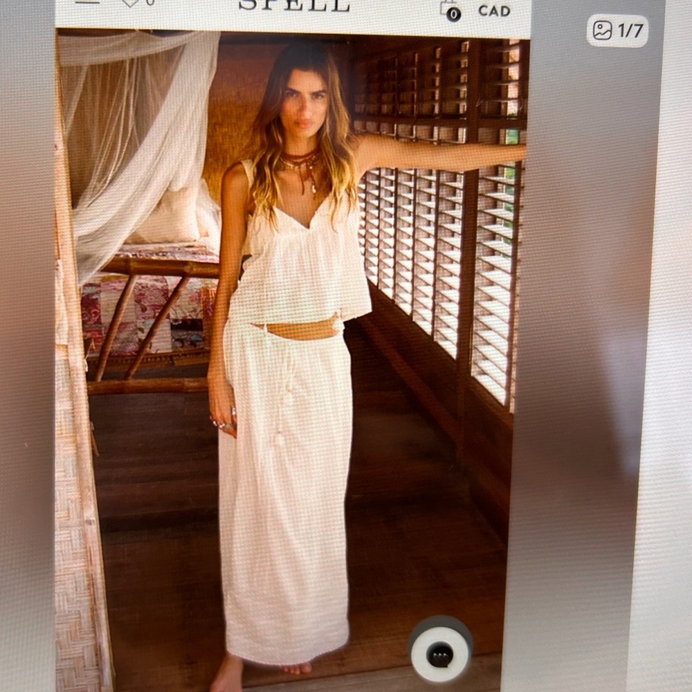 Boho Cream Spell skirt maxi new with tags